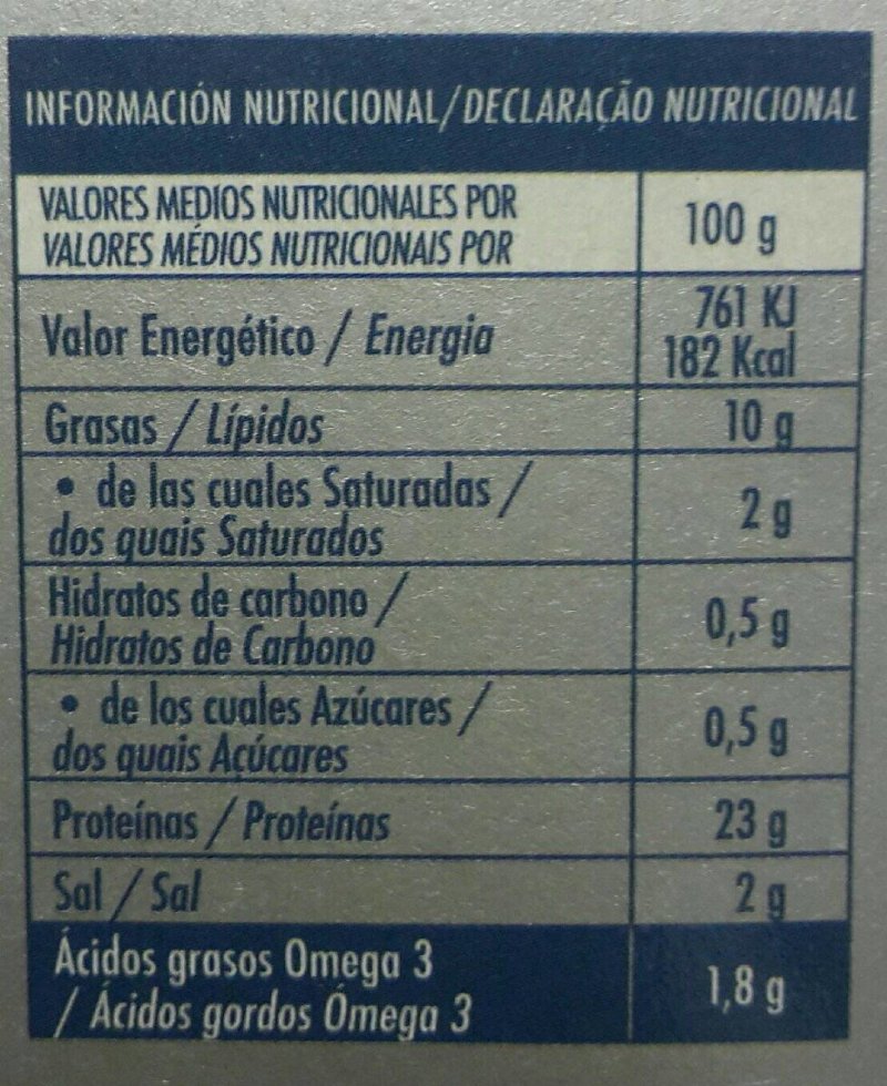 Foto da tabela nutricional
