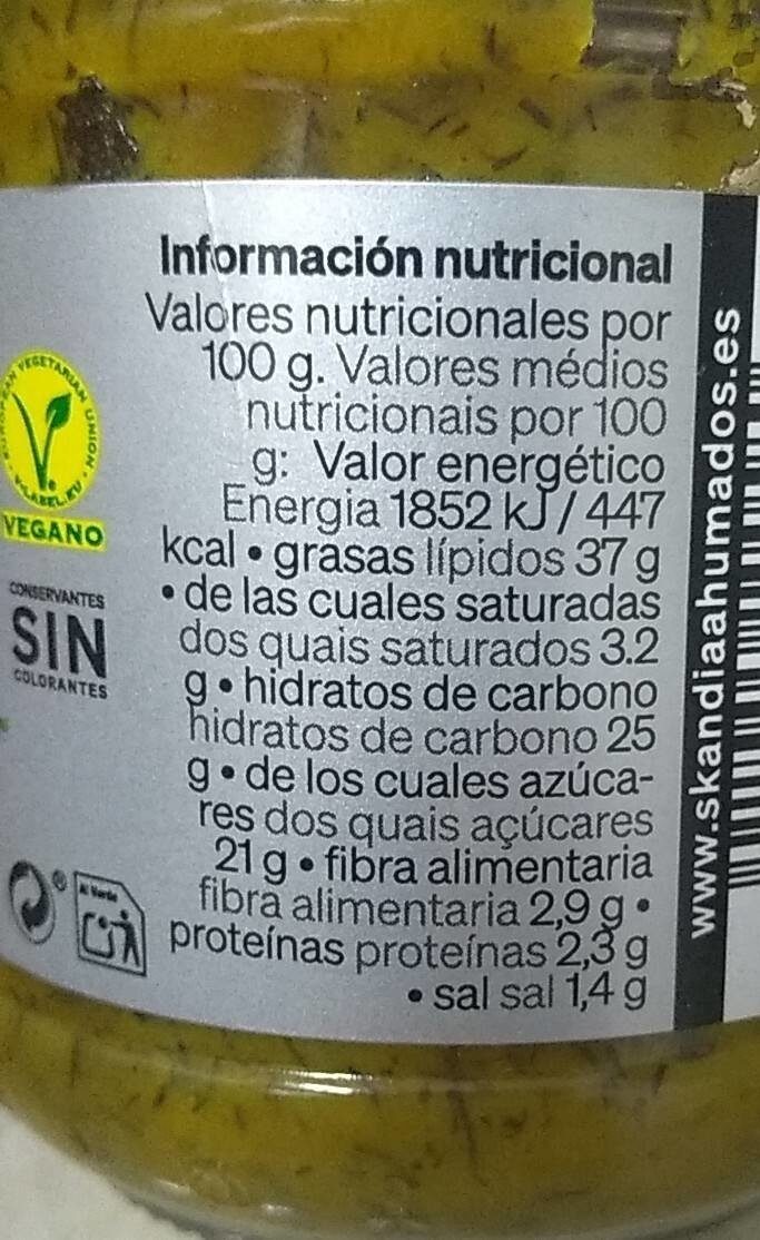 Foto da tabela nutricional