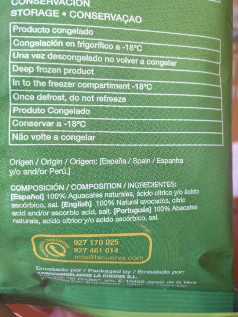Foto da lista de ingredientes