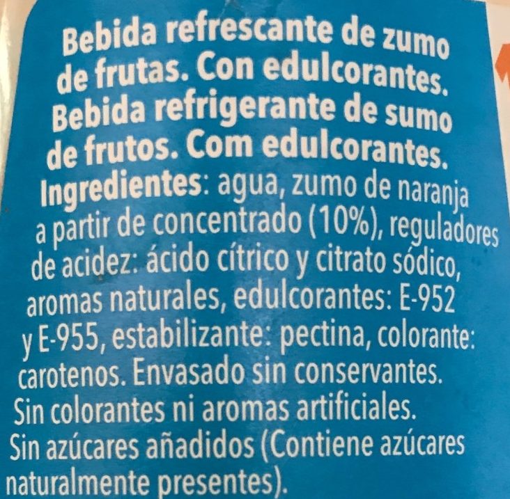 Foto da lista de ingredientes