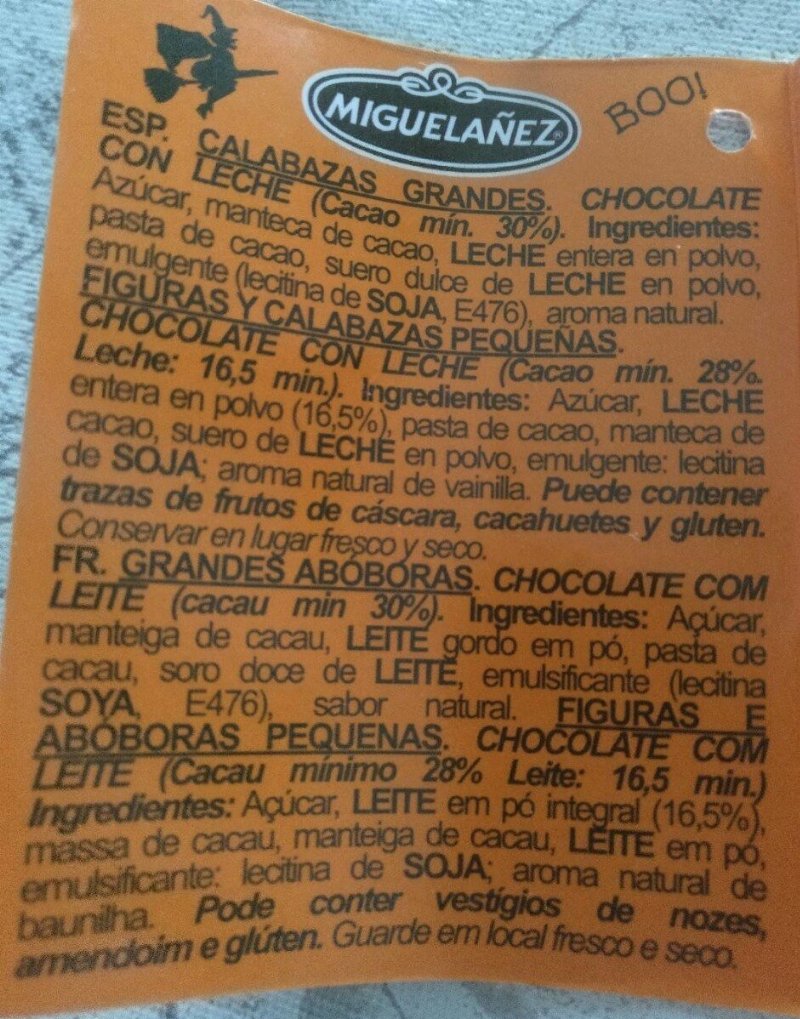 Foto da tabela nutricional