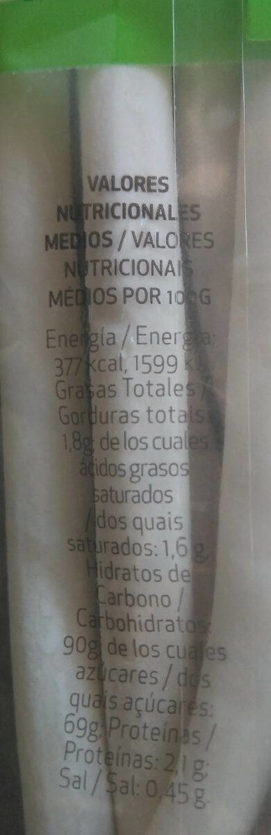 Foto da tabela nutricional