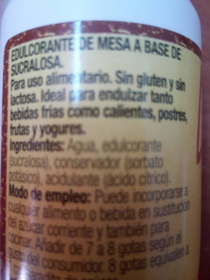 Foto da lista de ingredientes
