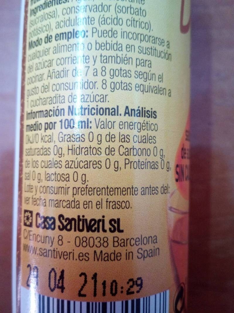 Foto da tabela nutricional