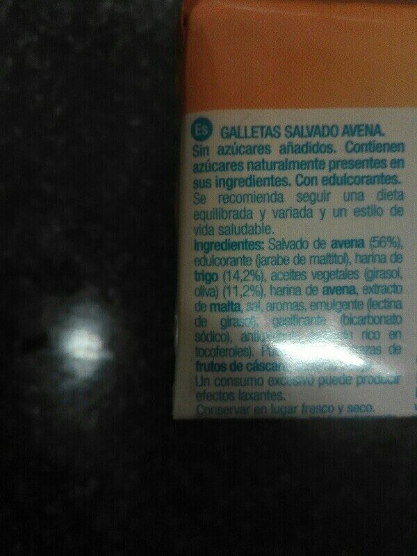 Foto da lista de ingredientes