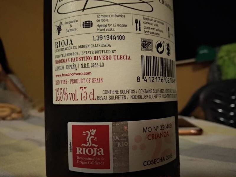 Foto da lista de ingredientes