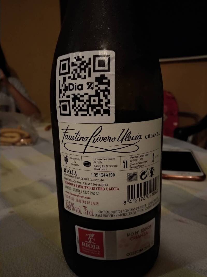Foto da tabela nutricional