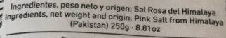 Foto da lista de ingredientes