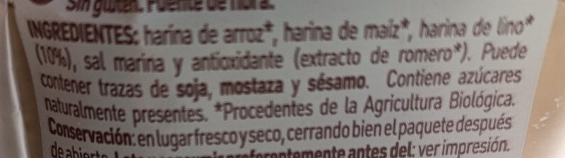 Foto da lista de ingredientes