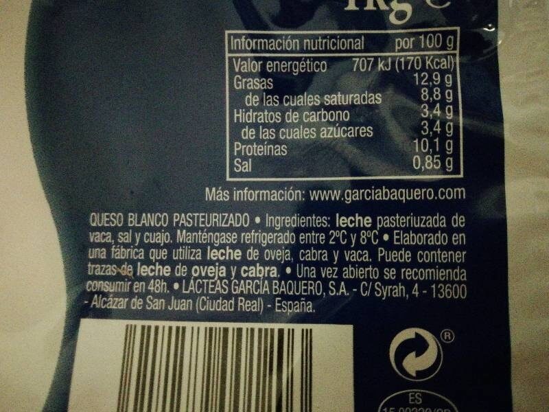 Foto da lista de ingredientes