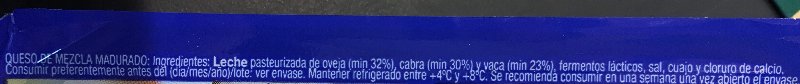 Foto da lista de ingredientes
