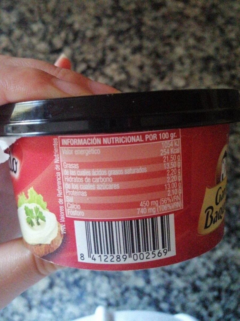 Foto da tabela nutricional