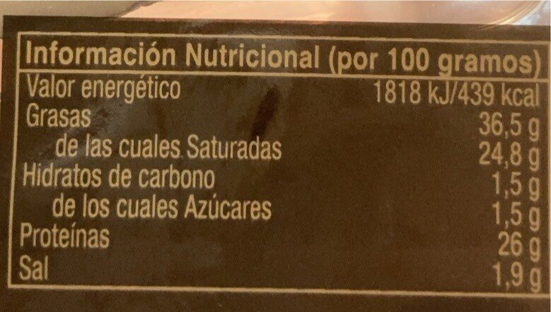 Foto da tabela nutricional