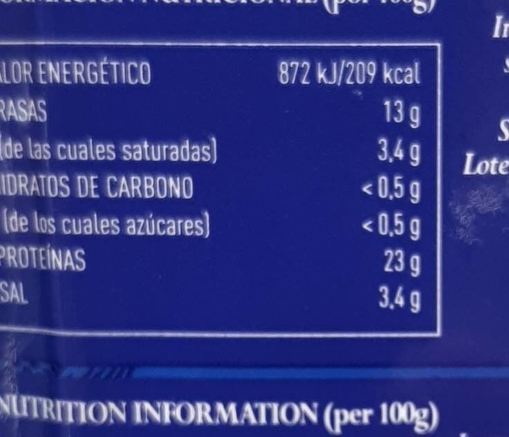 Foto da tabela nutricional
