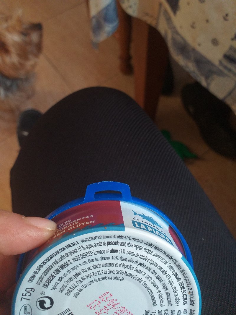 Foto da lista de ingredientes