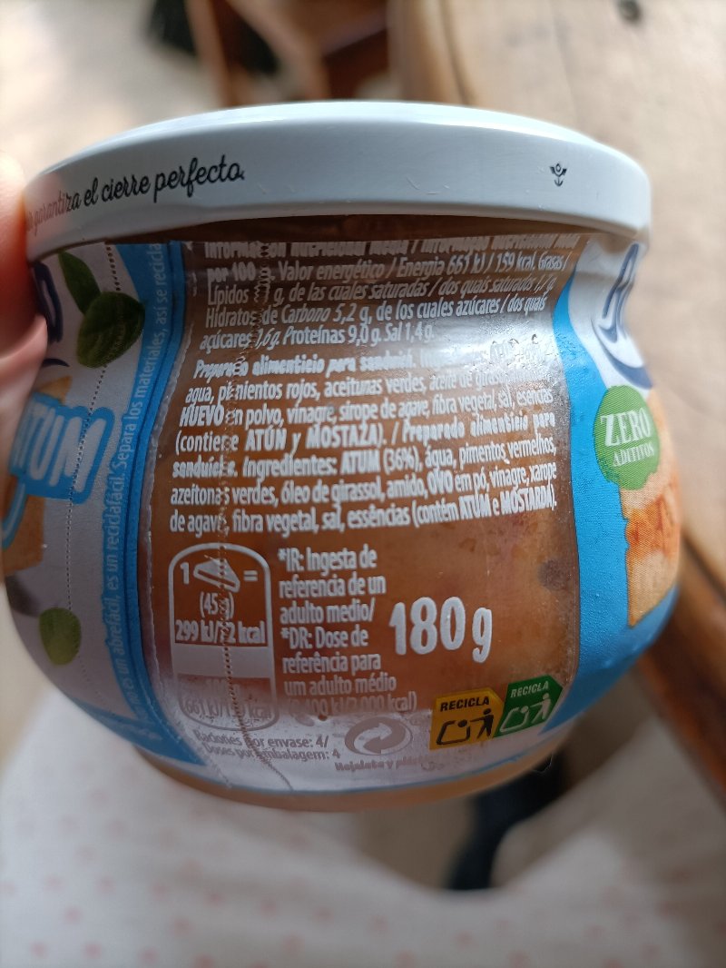 Foto da tabela nutricional