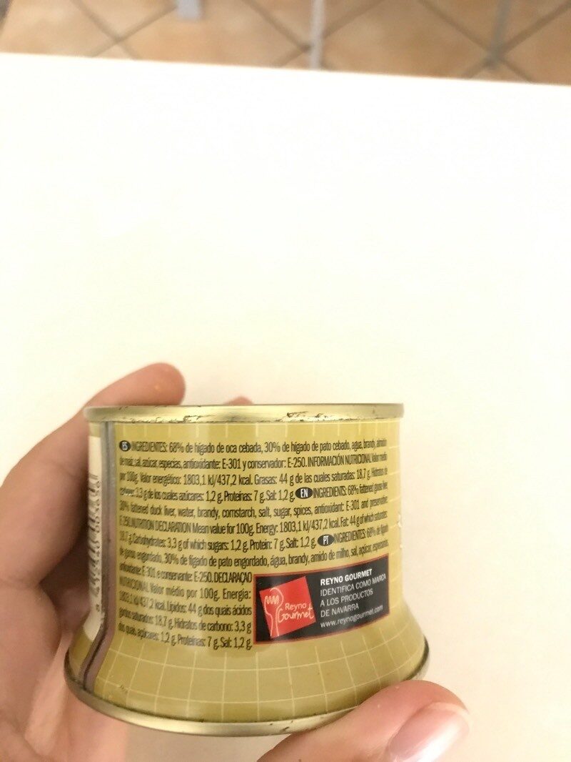 Foto da tabela nutricional
