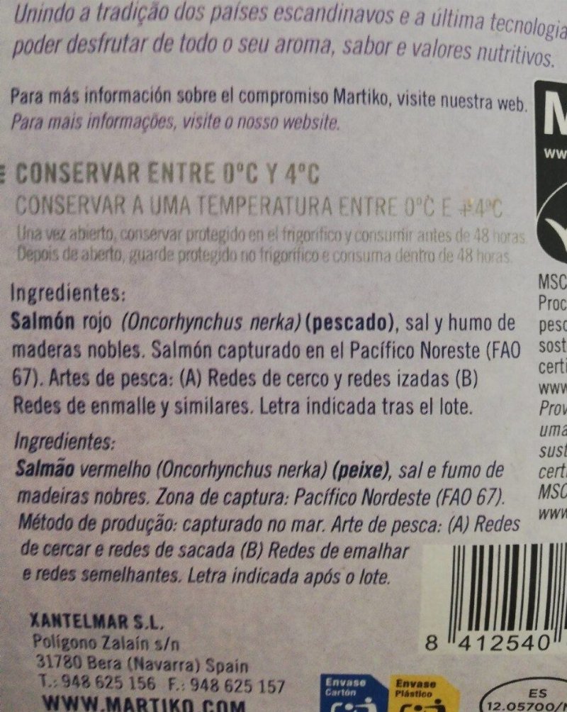 Foto da tabela nutricional
