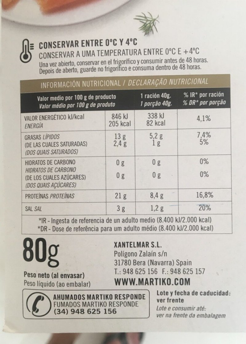 Foto da tabela nutricional