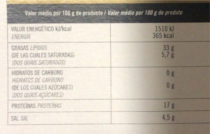 Foto da tabela nutricional