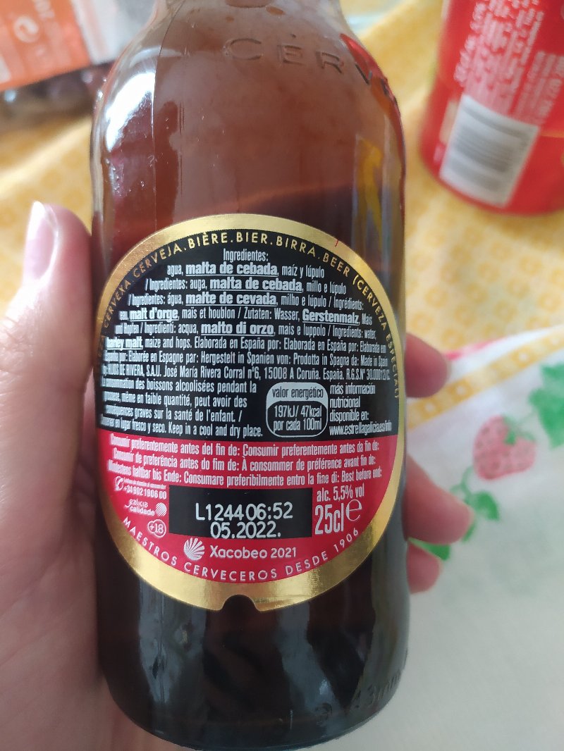 Foto da lista de ingredientes