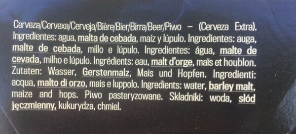 Foto da lista de ingredientes