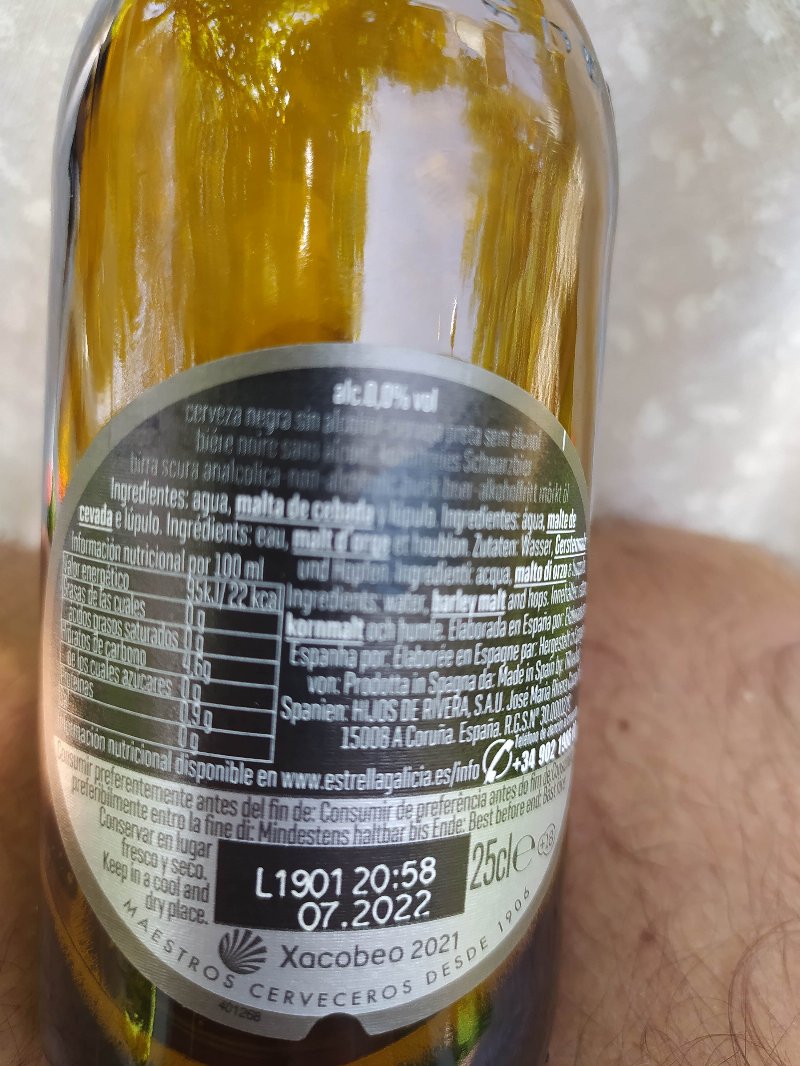 Foto da lista de ingredientes