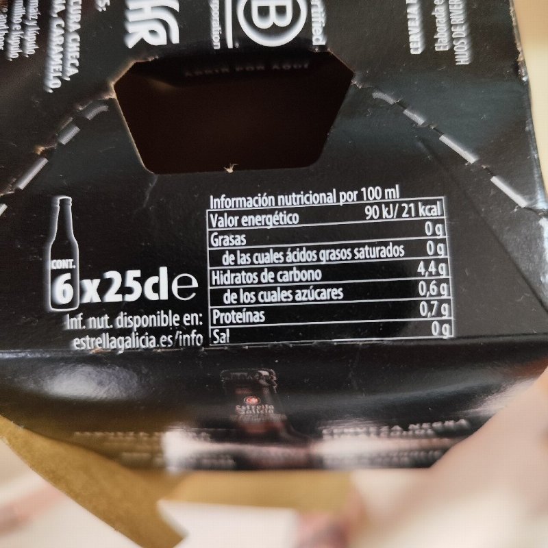 Foto da tabela nutricional