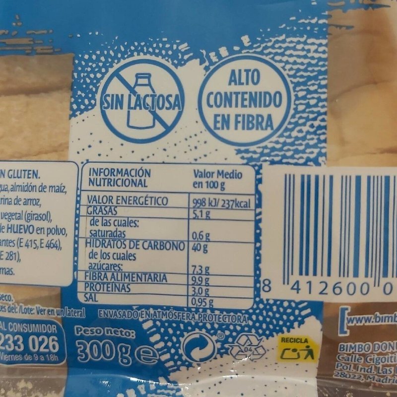 Foto da tabela nutricional
