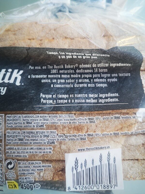Foto da lista de ingredientes