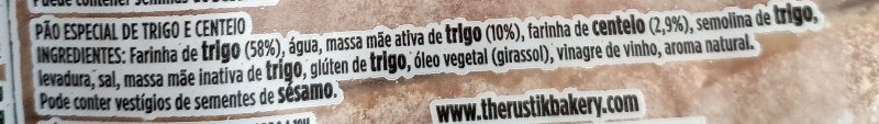 Foto da lista de ingredientes