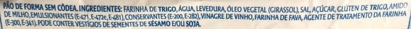 Foto da lista de ingredientes