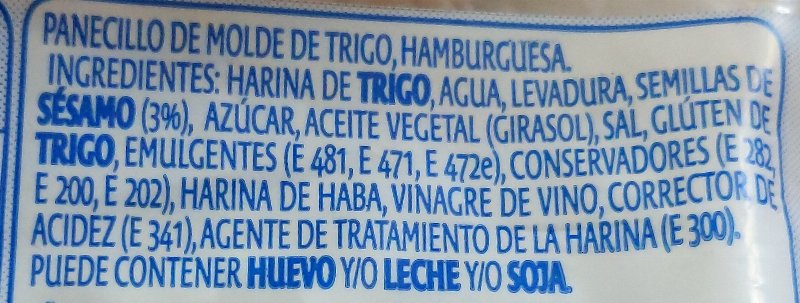 Foto da lista de ingredientes