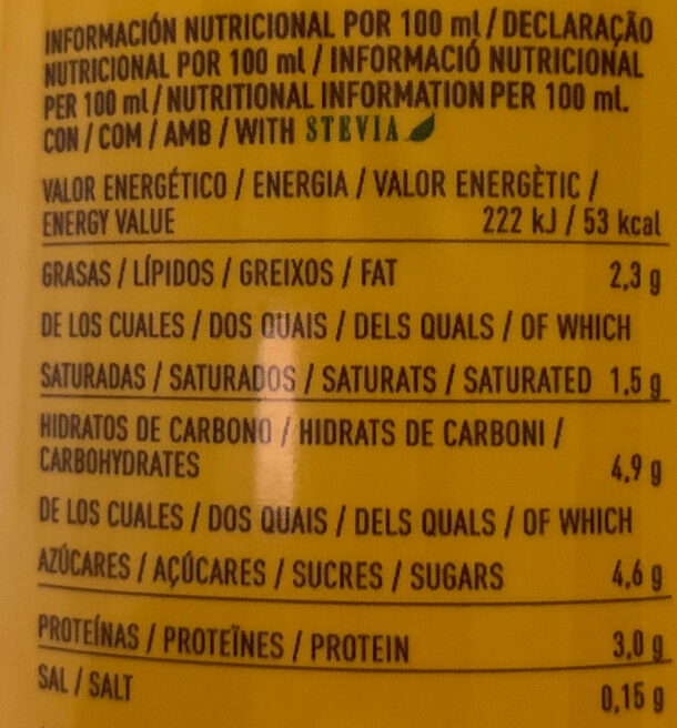 Foto da tabela nutricional