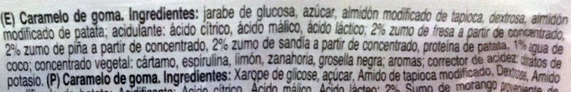 Foto da lista de ingredientes
