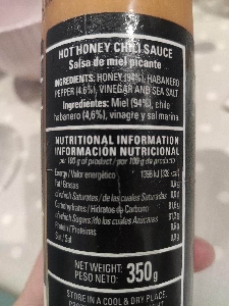 Foto da tabela nutricional