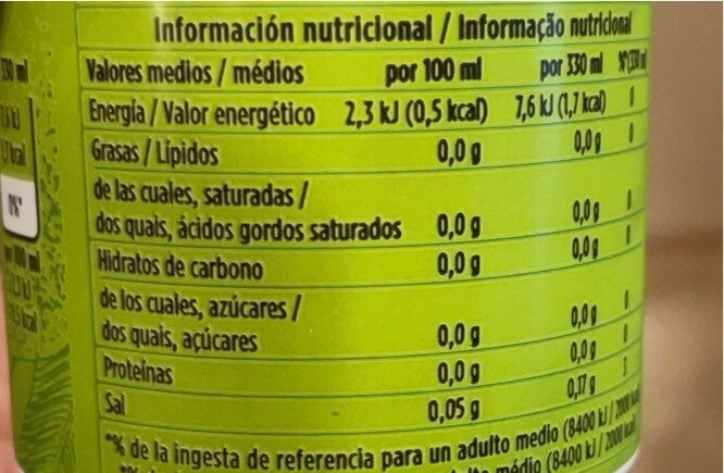 Foto da tabela nutricional