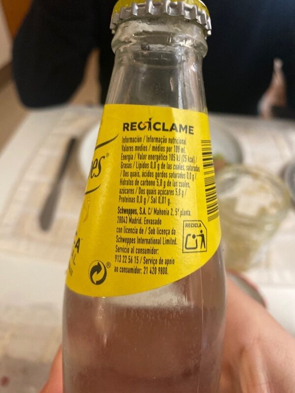 Foto da lista de ingredientes