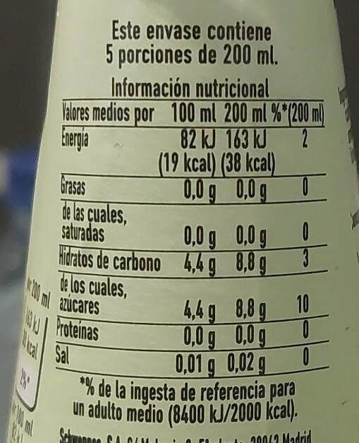 Foto da tabela nutricional