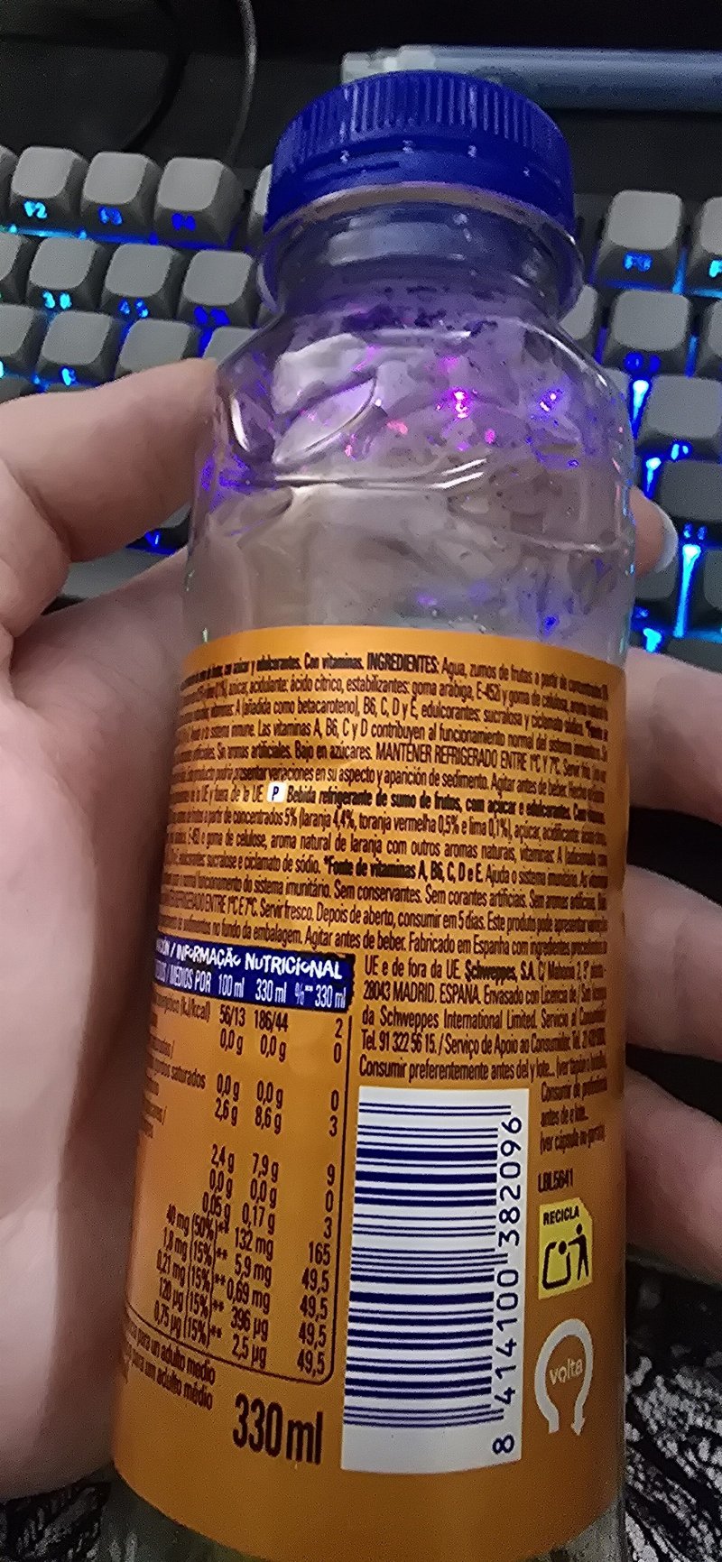 Foto da lista de ingredientes