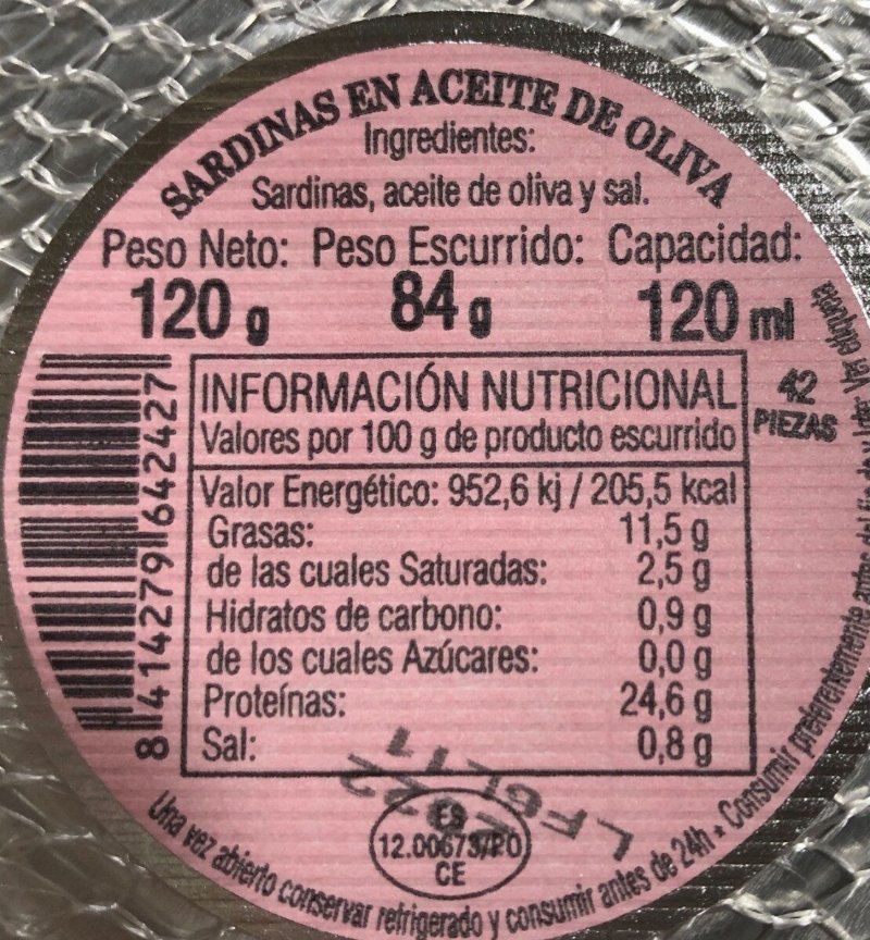 Foto da tabela nutricional