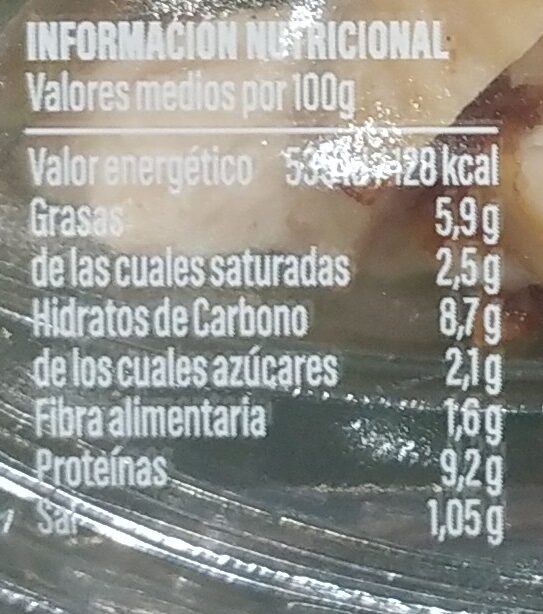 Foto da tabela nutricional