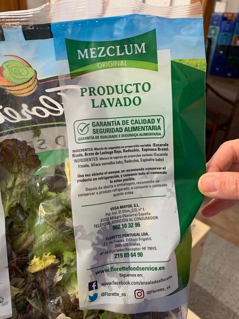Foto da tabela nutricional
