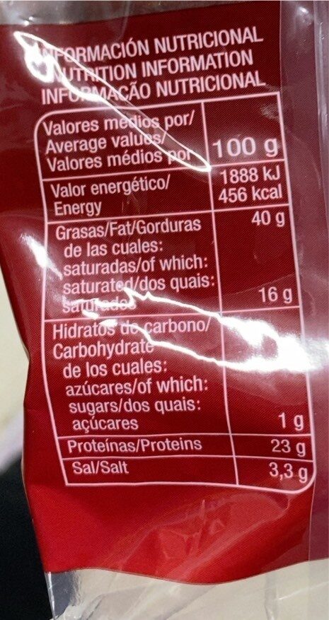 Foto da tabela nutricional