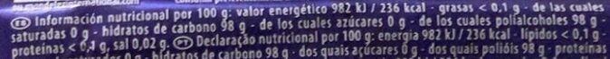 Foto da tabela nutricional