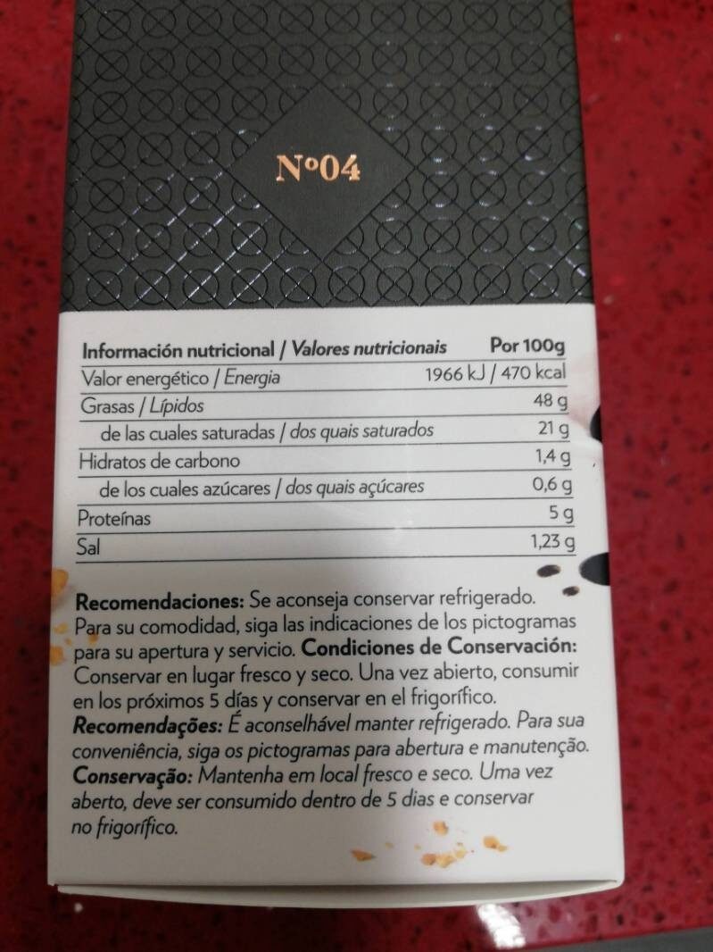 Foto da tabela nutricional
