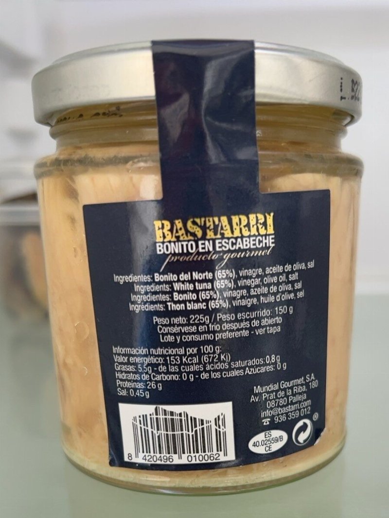 Foto da tabela nutricional