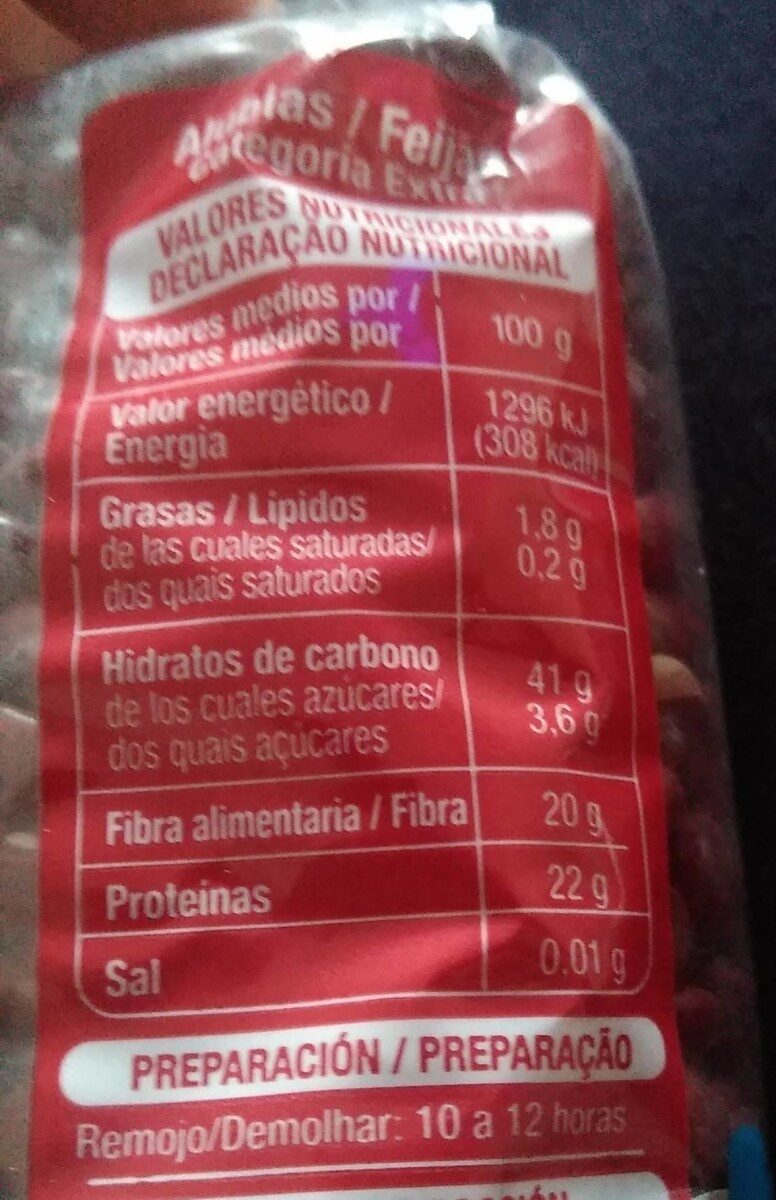 Foto da tabela nutricional
