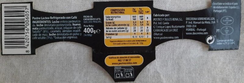 Foto da tabela nutricional