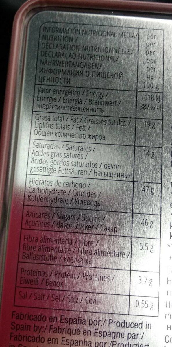 Foto da tabela nutricional
